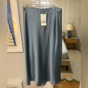 Zara Satin Midi Skirt